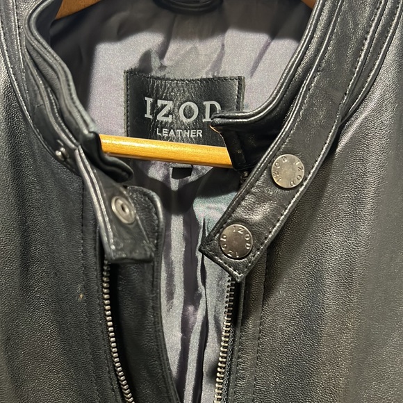IZOD Men's Black Leather Jacket